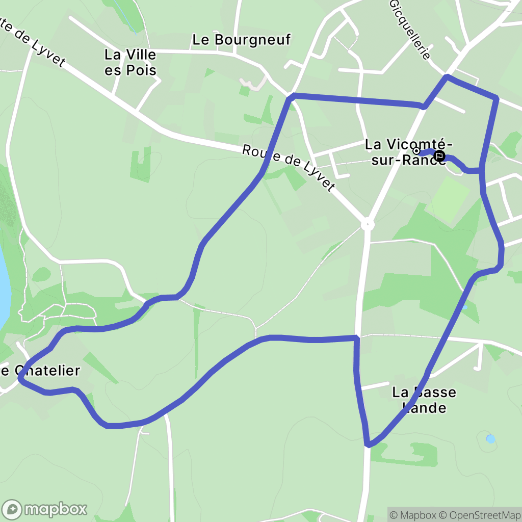 La Vicomté-sur-Rance : carte du parcours de randonnée - France