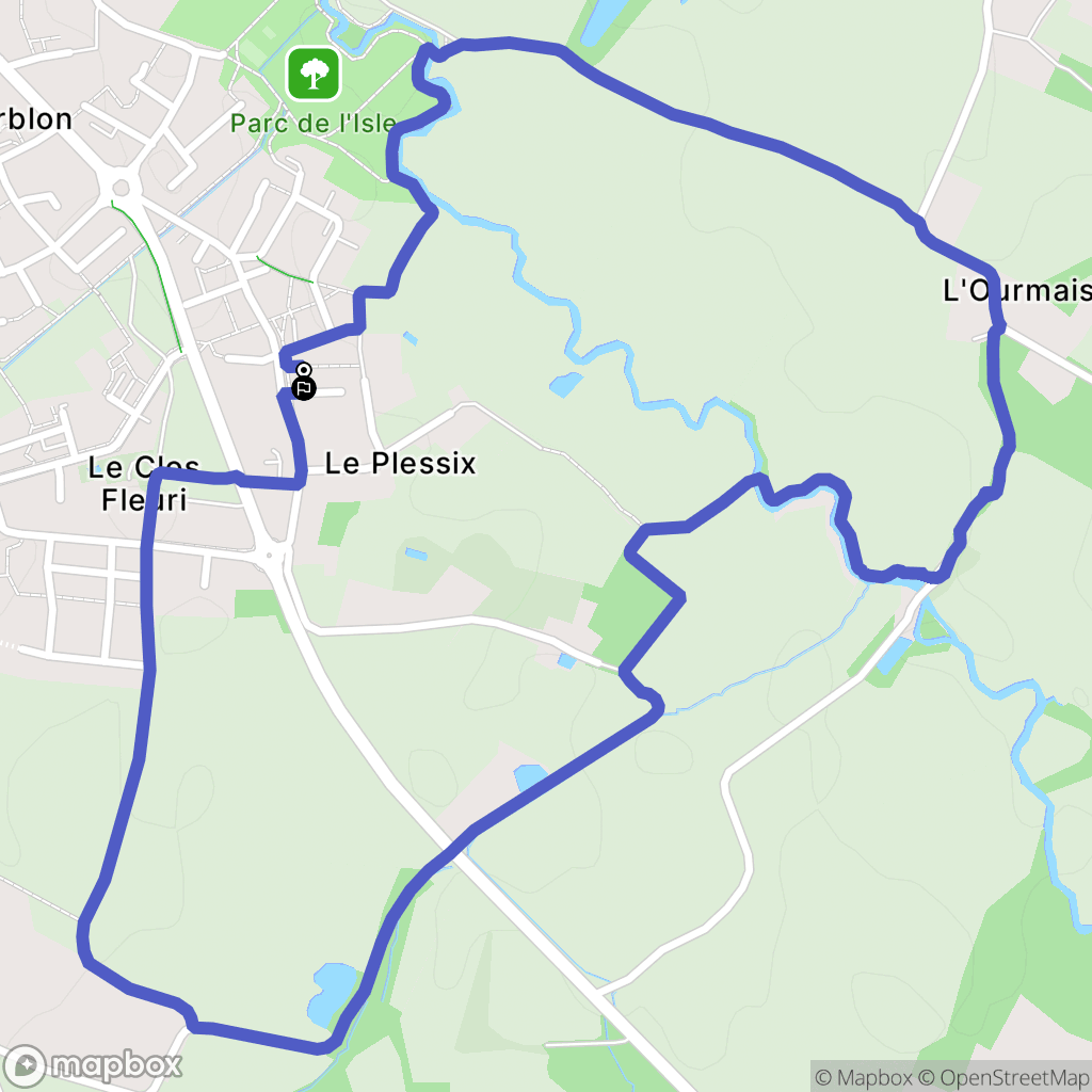 Saint-Erblon : carte du parcours de randonnée - France