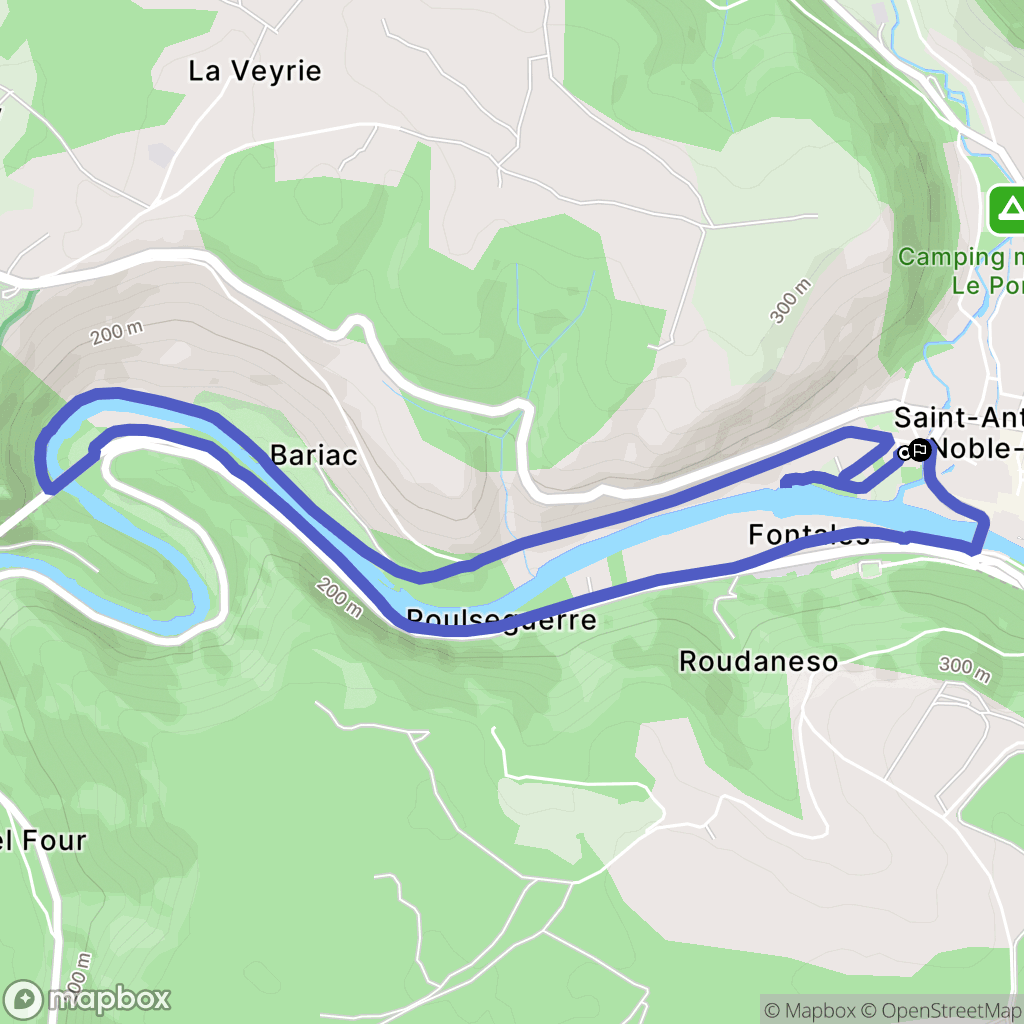 Saint-Antonin-Noble-Val : carte du parcours de randonnée - France
