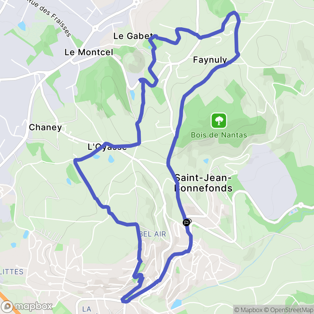 Saint-Jean-Bonnefonds : carte du parcours de randonnée - France