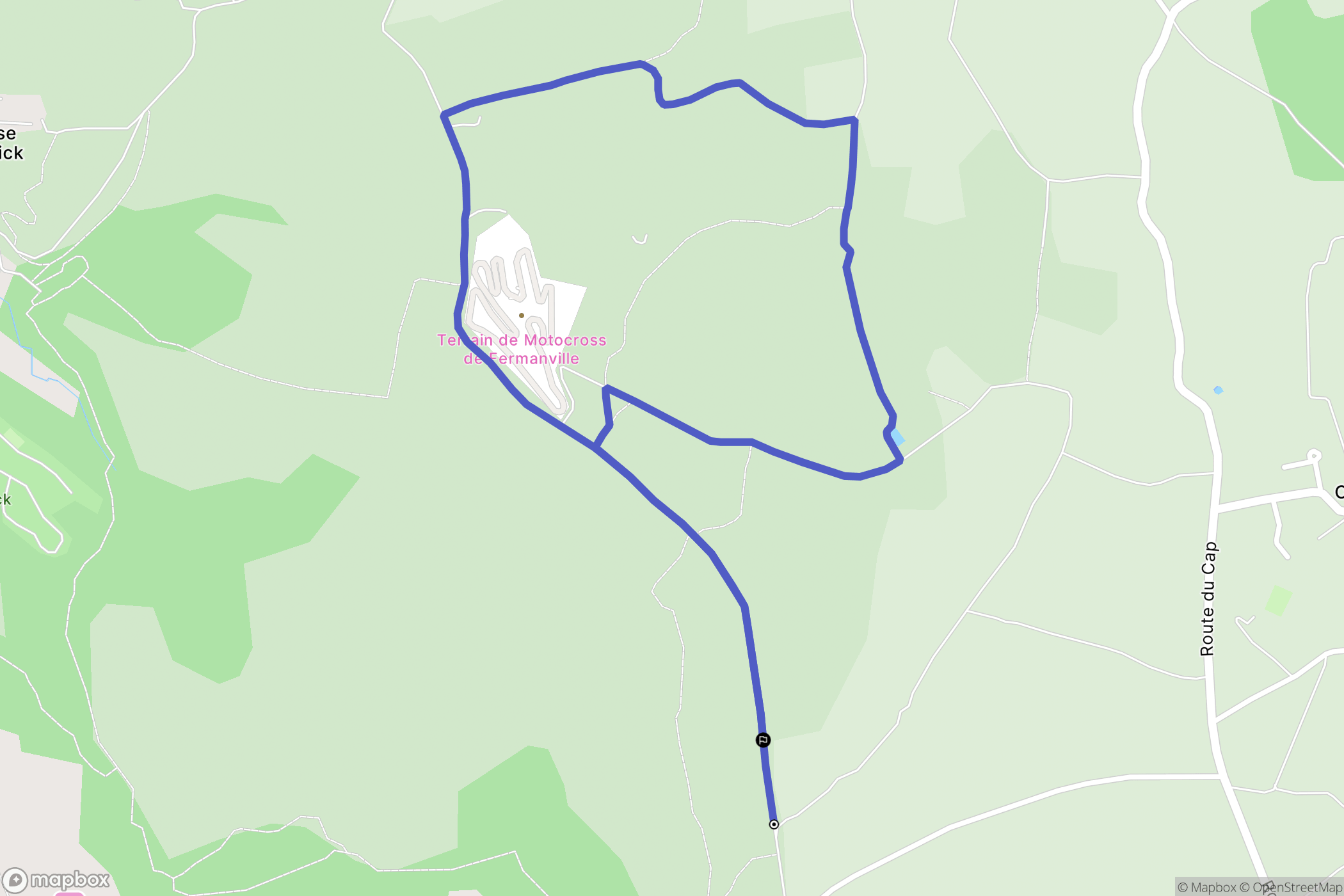 Carneville : carte du parcours de randonnée - France
