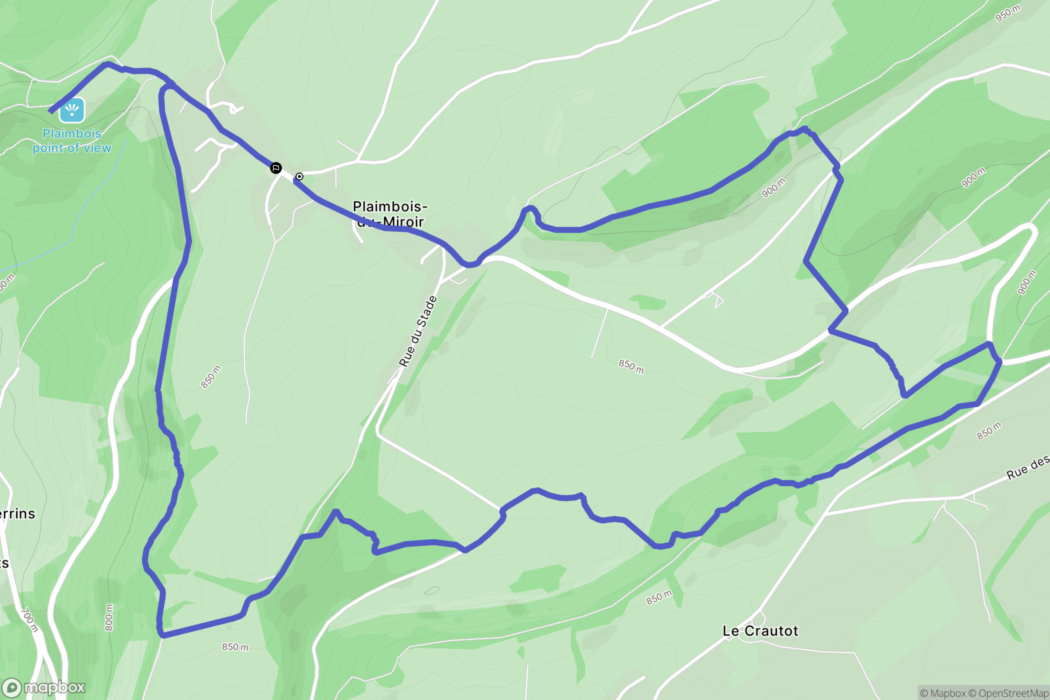 Plaimbois-du-Miroir : carte du parcours de randonnée - France
