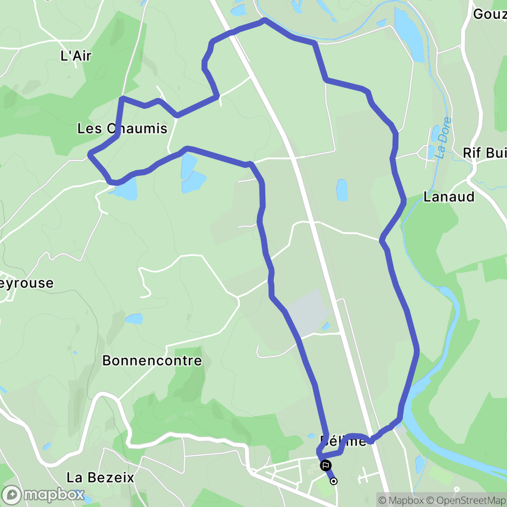 Courpière : carte du parcours de randonnée - France