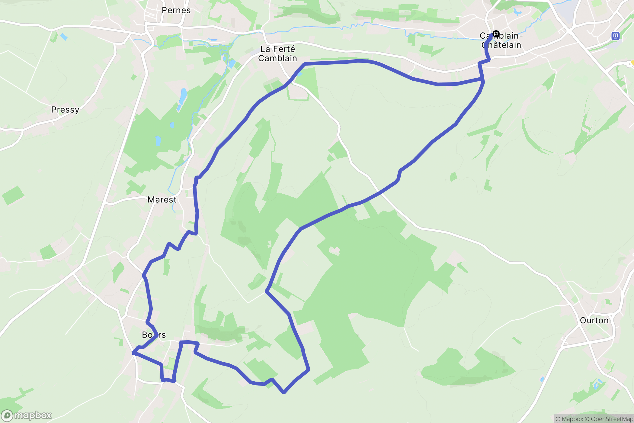 Camblain-Châtelain : carte du parcours de randonnée - France