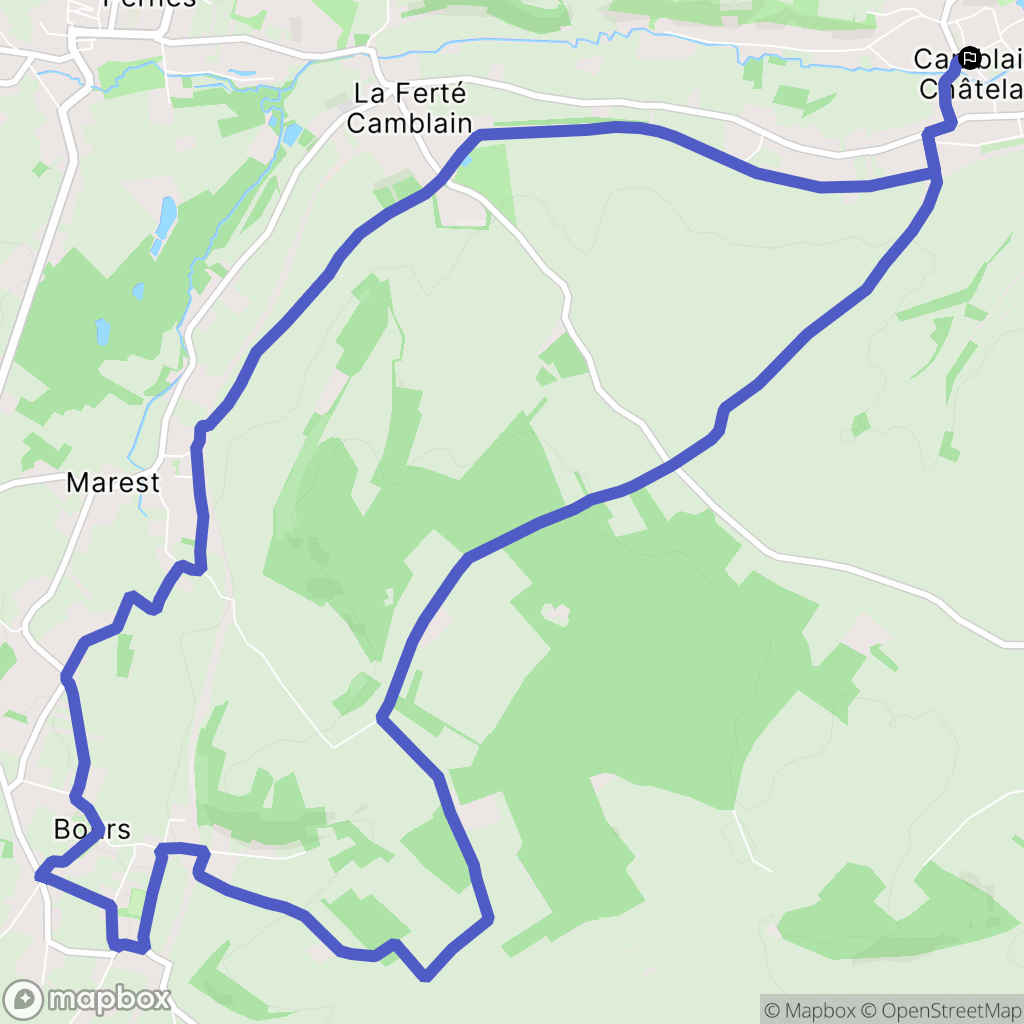 Camblain-Châtelain : carte du parcours de randonnée - France