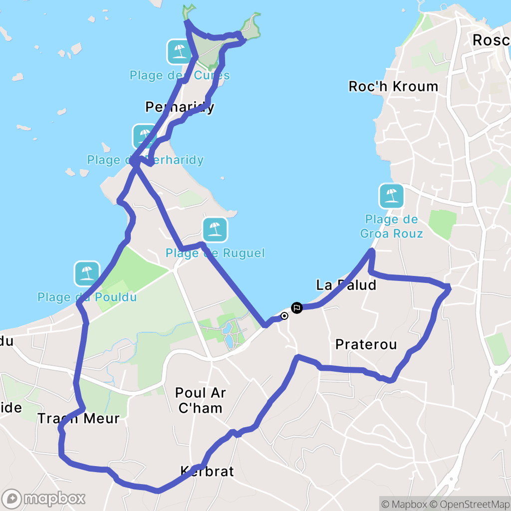 Roscoff : carte du parcours de randonnée - France