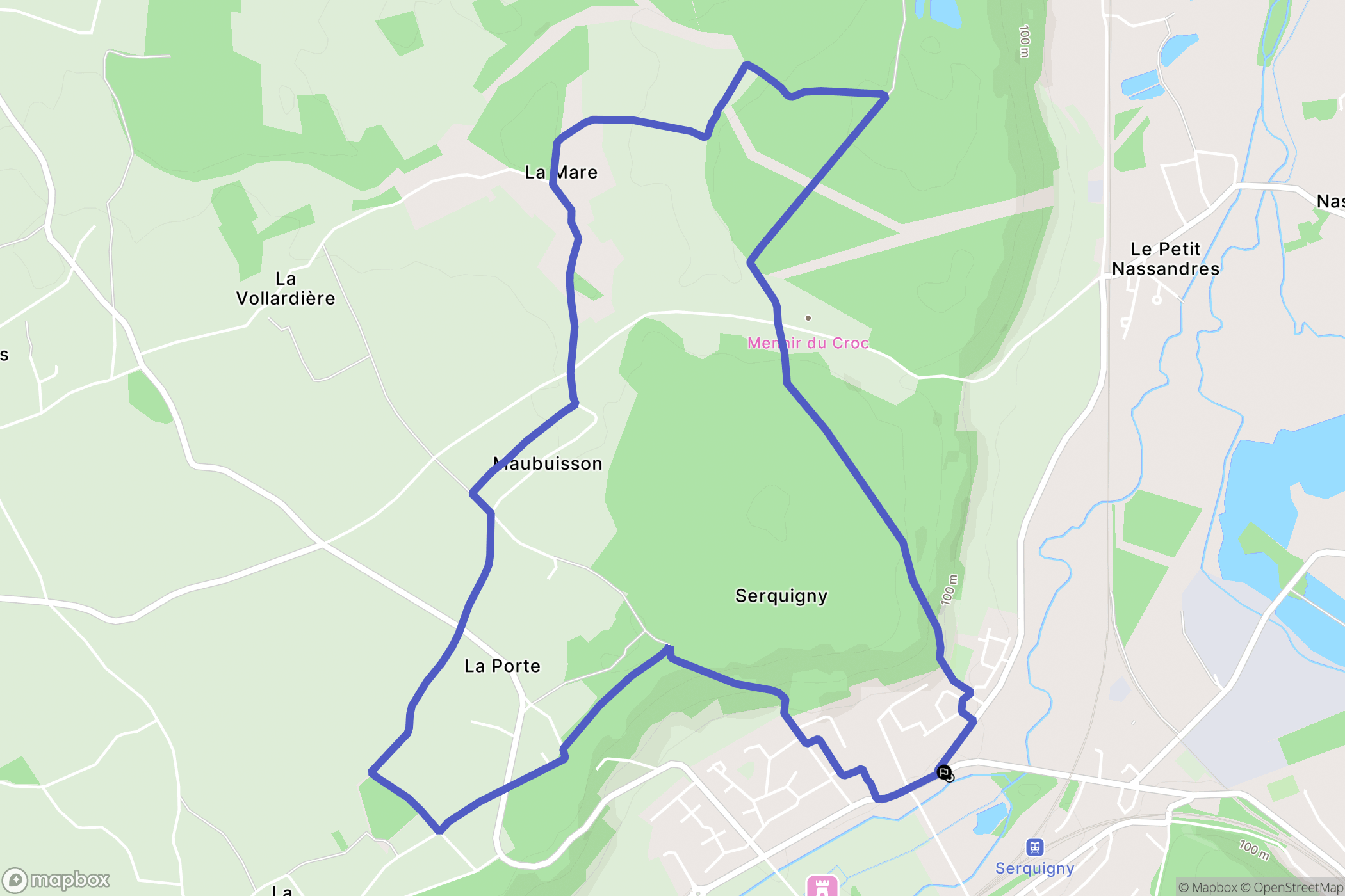 Serquigny : carte du parcours de randonnée - France