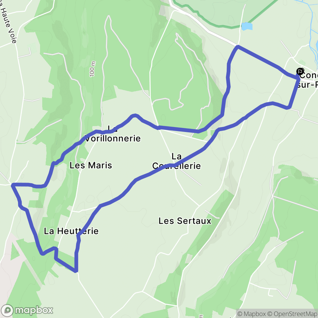 Condé-sur-Risle : carte du parcours de randonnée - France