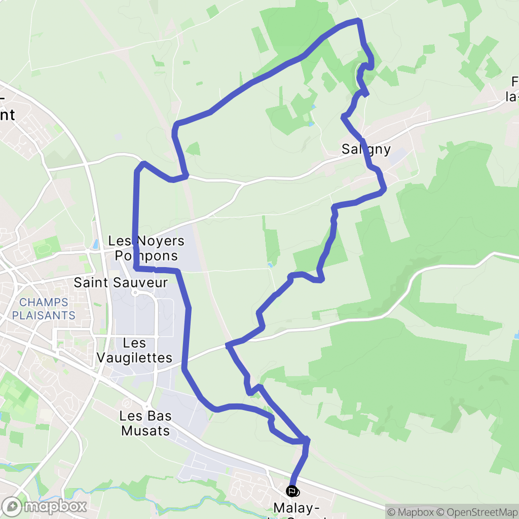 Malay-le-Grand : carte du parcours de randonnée - France
