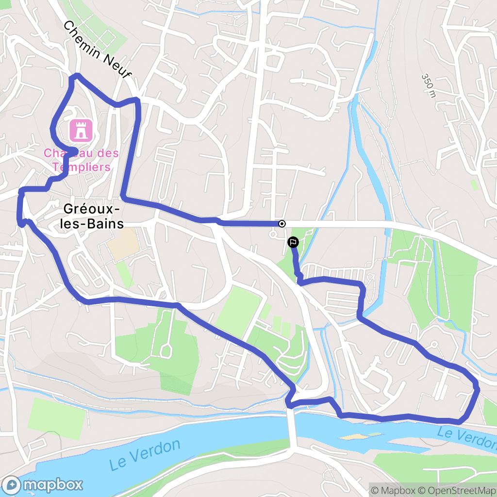 Gréoux-les-Bains : carte du parcours de randonnée - France