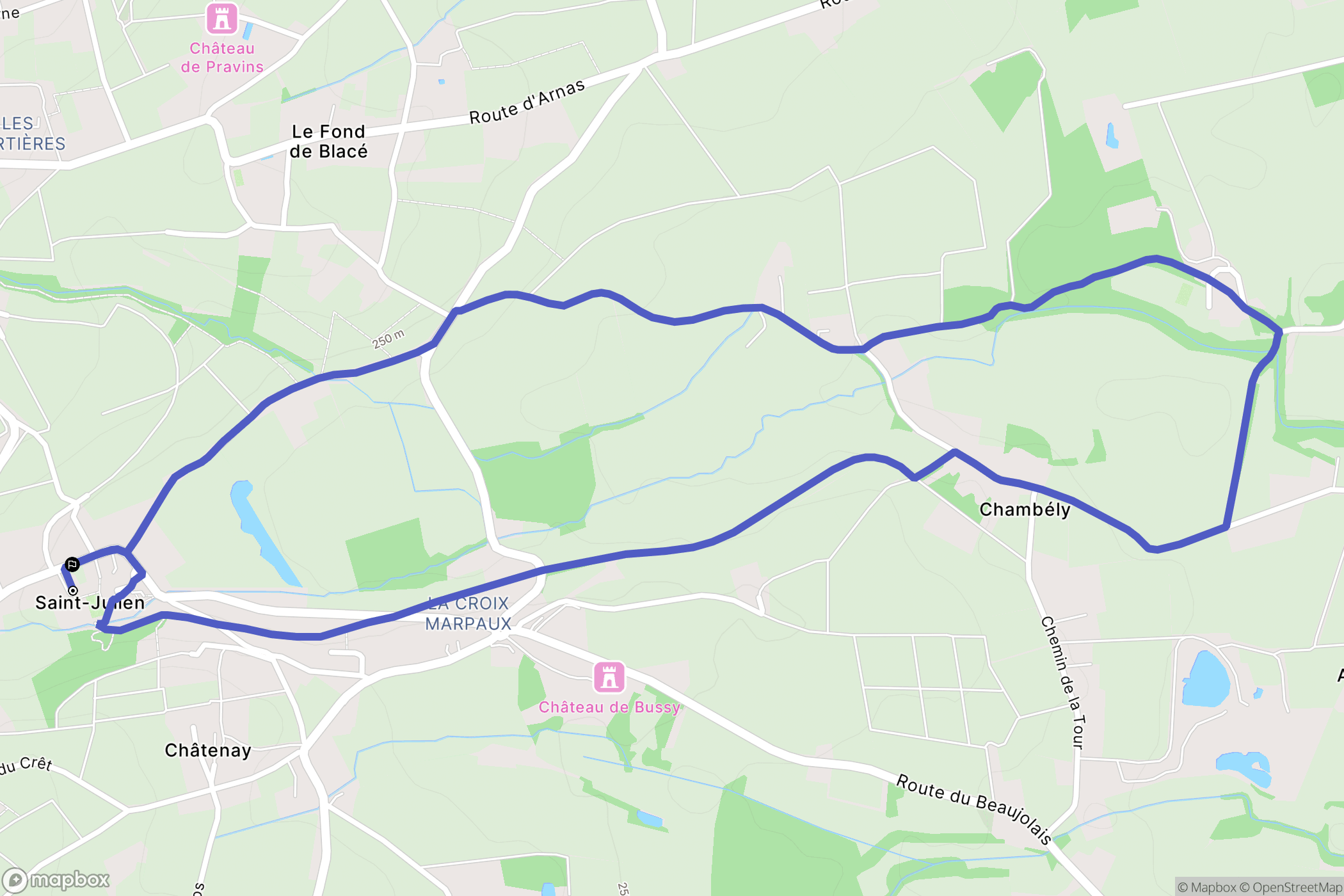 Saint-Julien : carte du parcours de randonnée - France