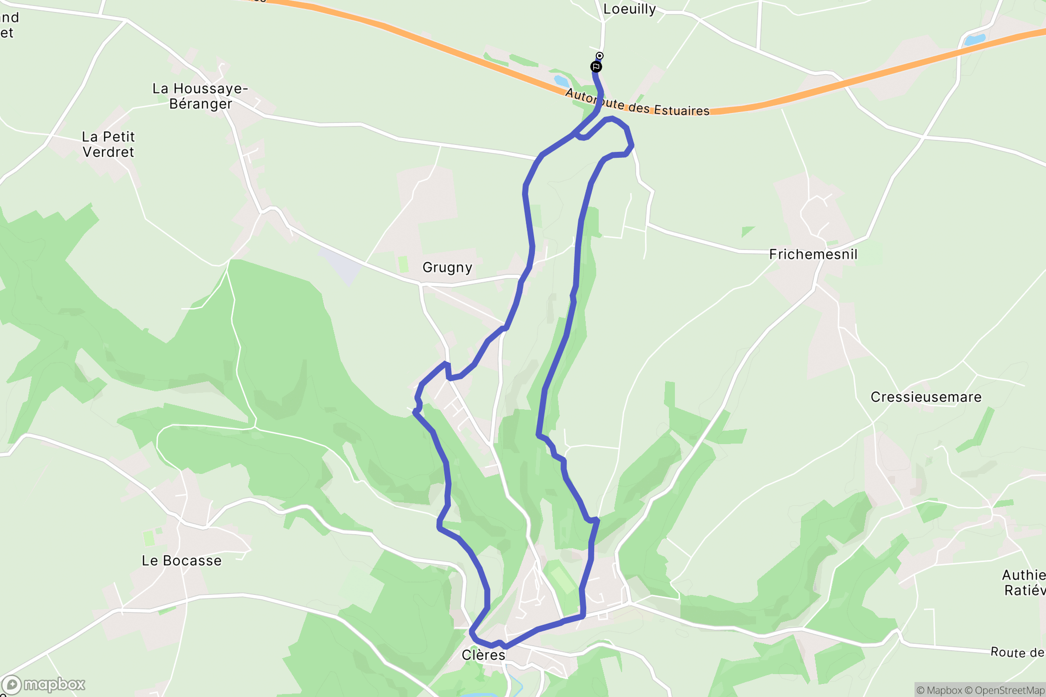 Étaimpuis : carte du parcours de randonnée - France