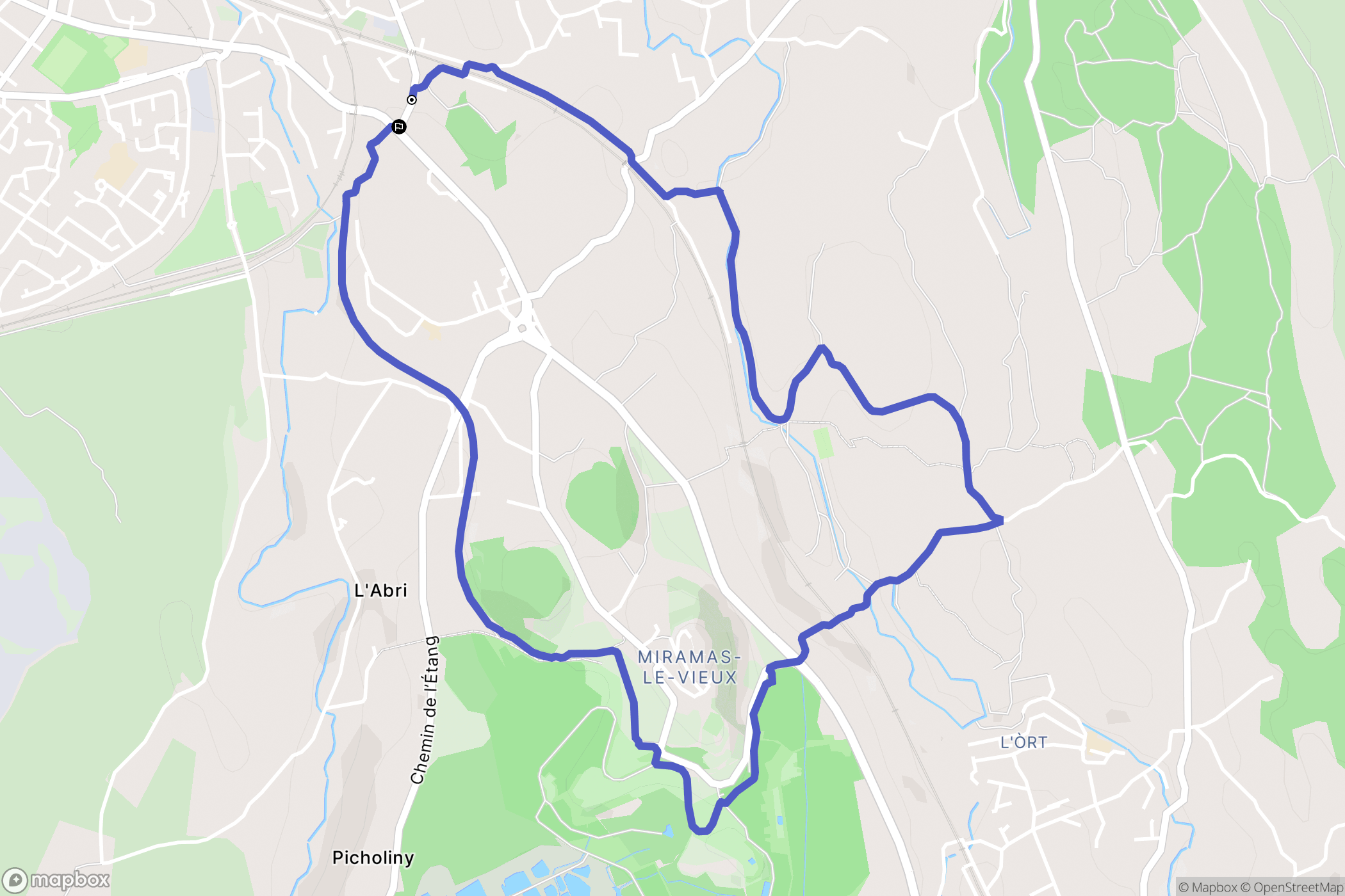 Miramas : carte du parcours de randonnée - France