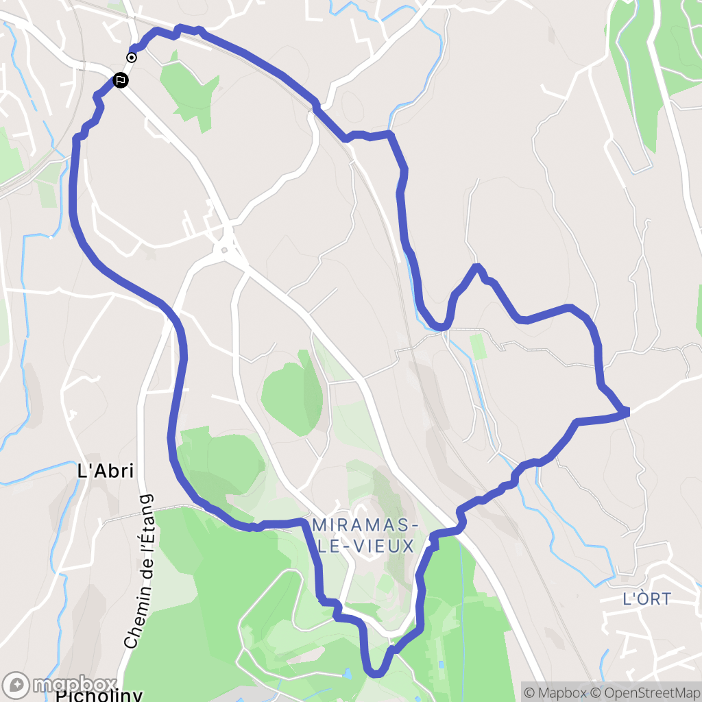 Miramas : carte du parcours de randonnée - France