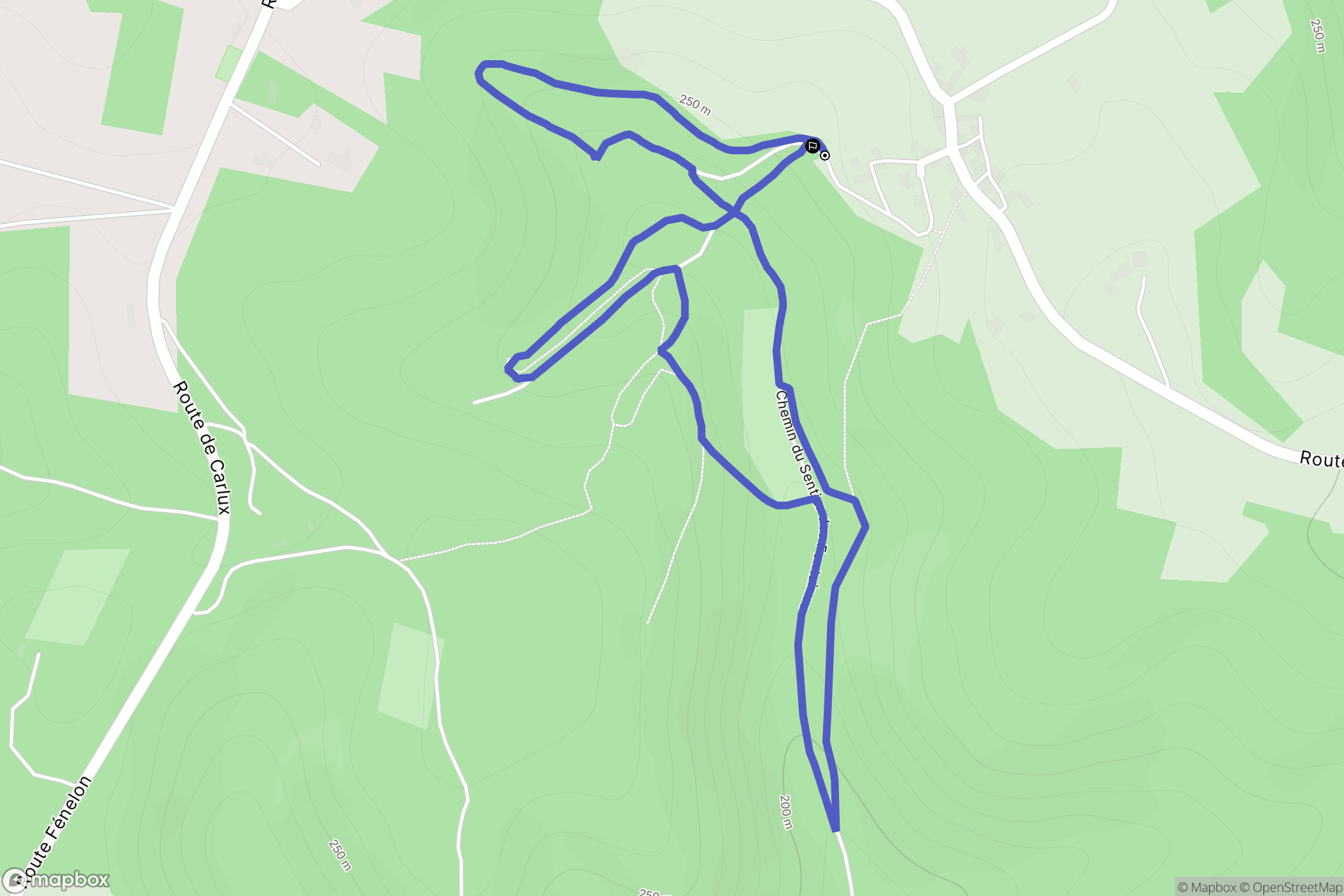 Salignac-Eyvigues : carte du parcours de randonnée - France