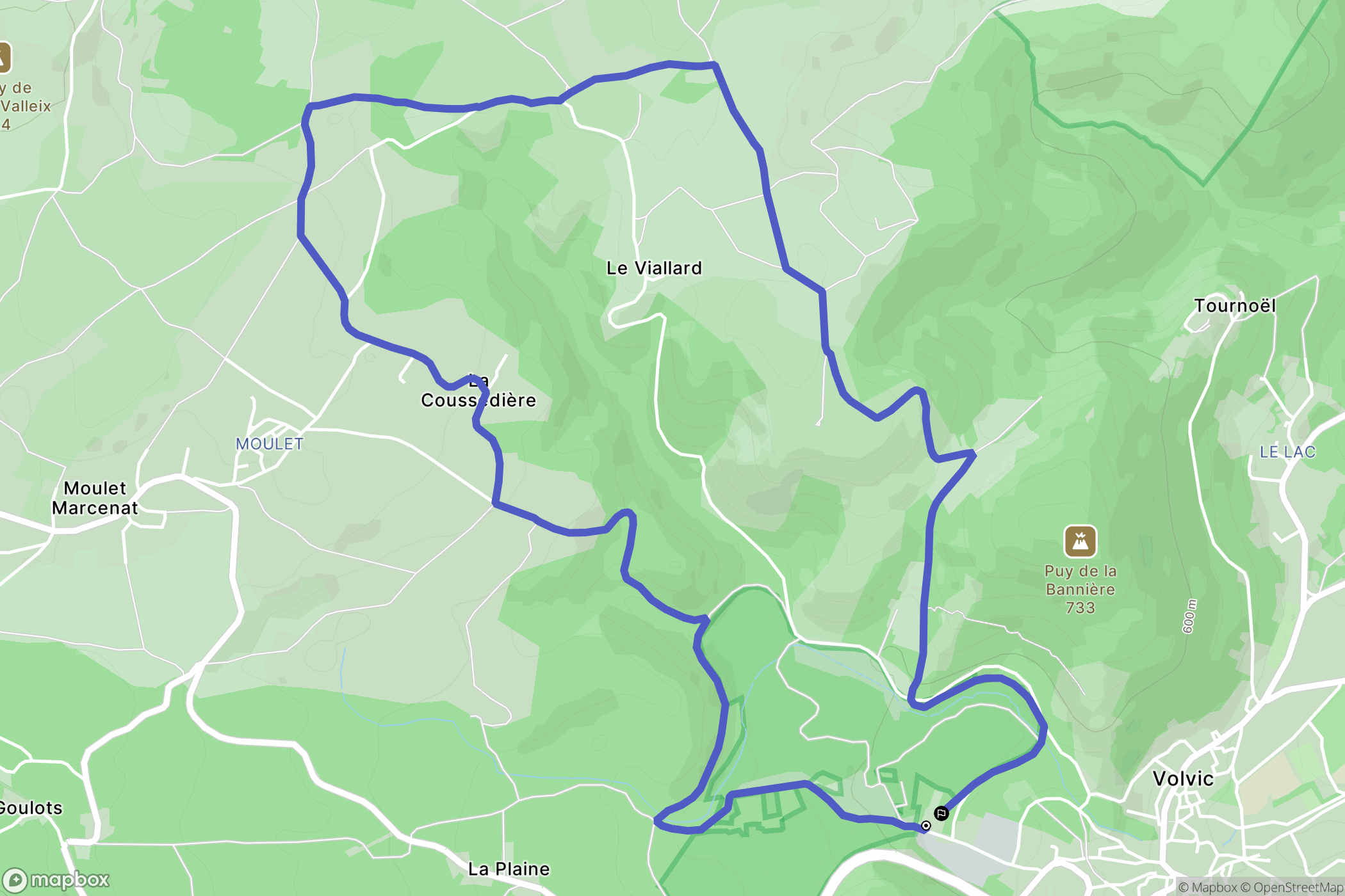 Volvic : carte du parcours de randonnée - France