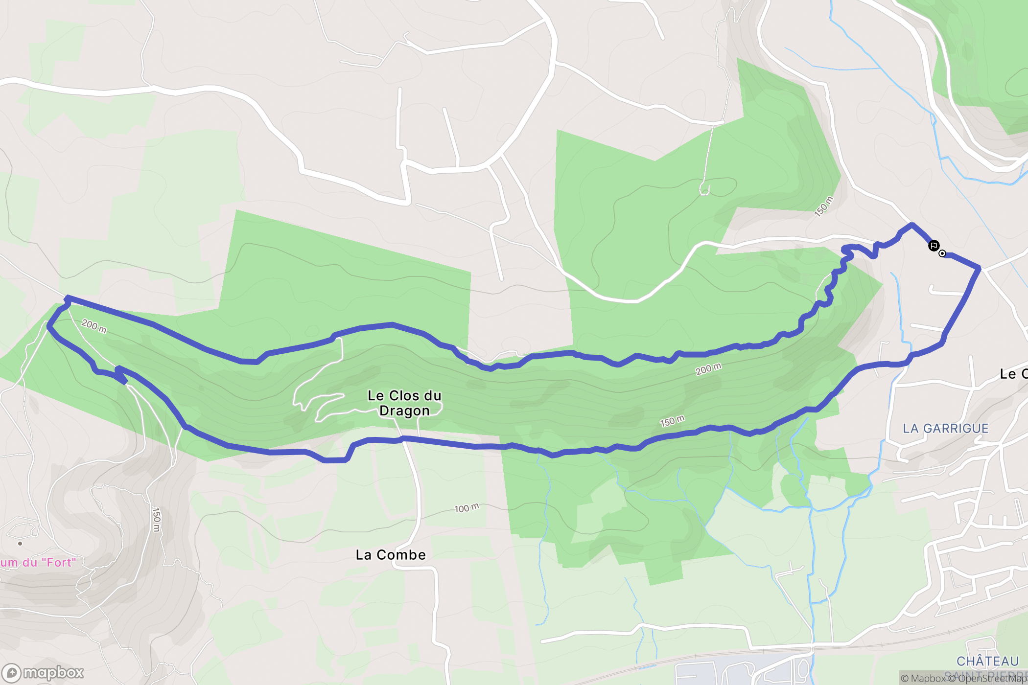 Les Arcs : carte du parcours de randonnée - France