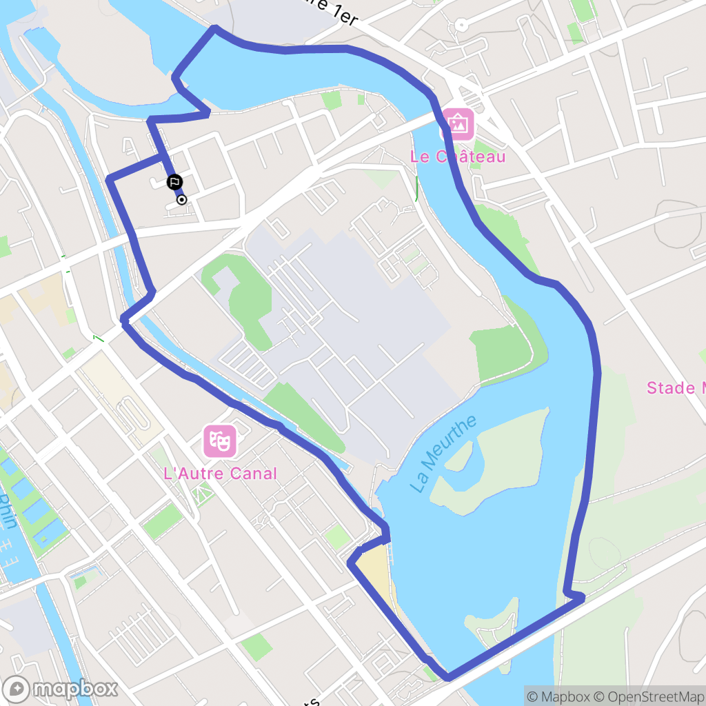 Nancy : carte du parcours de randonnée - France