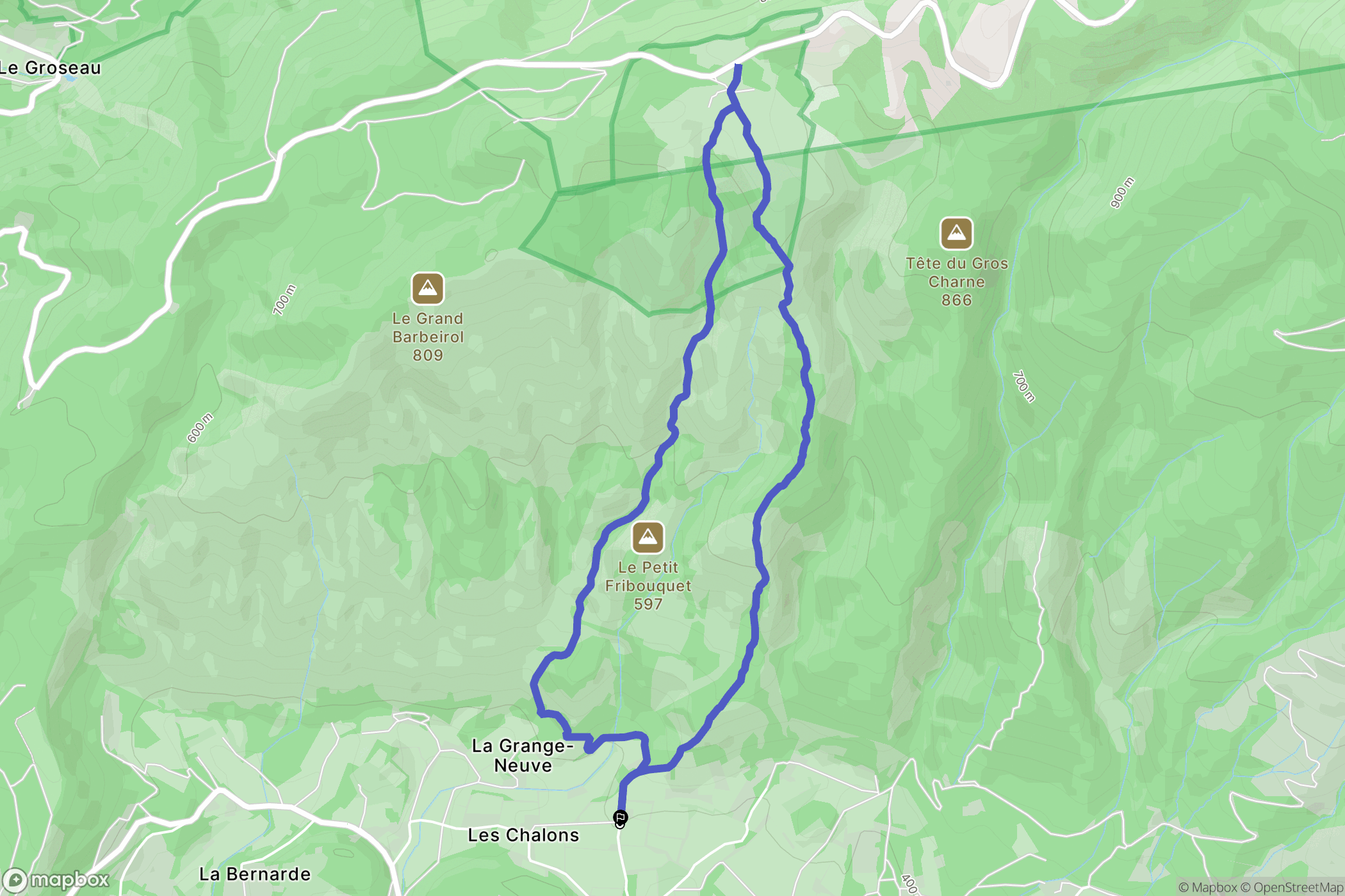 Bédoin : carte du parcours de randonnée - France