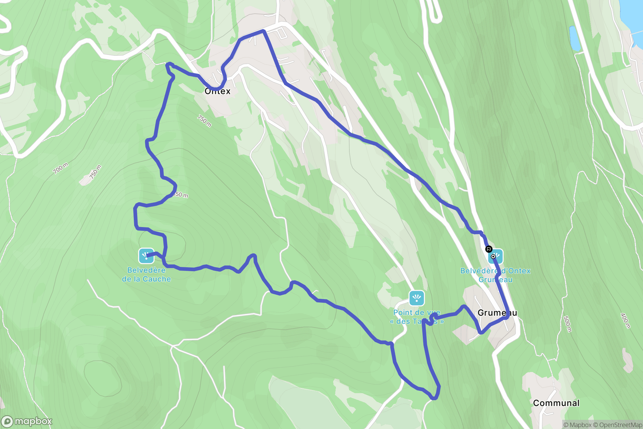 Ontex : carte du parcours de randonnée - France