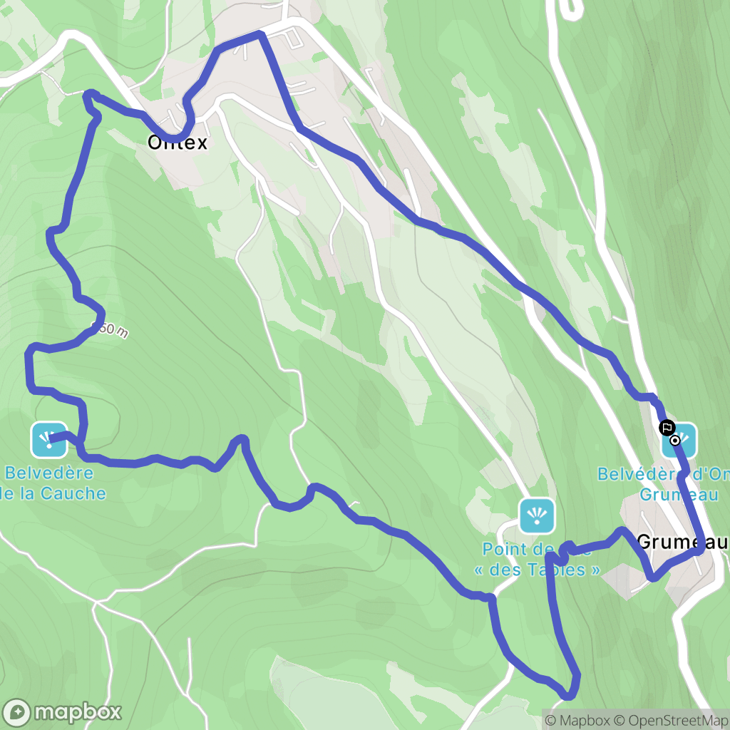 Ontex : carte du parcours de randonnée - France