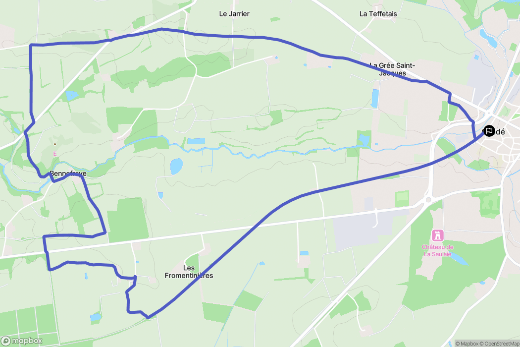 Candé : carte du parcours de randonnée - France