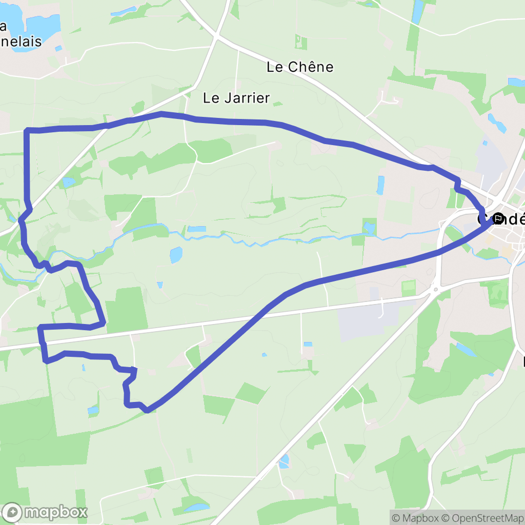 Candé : carte du parcours de randonnée - France