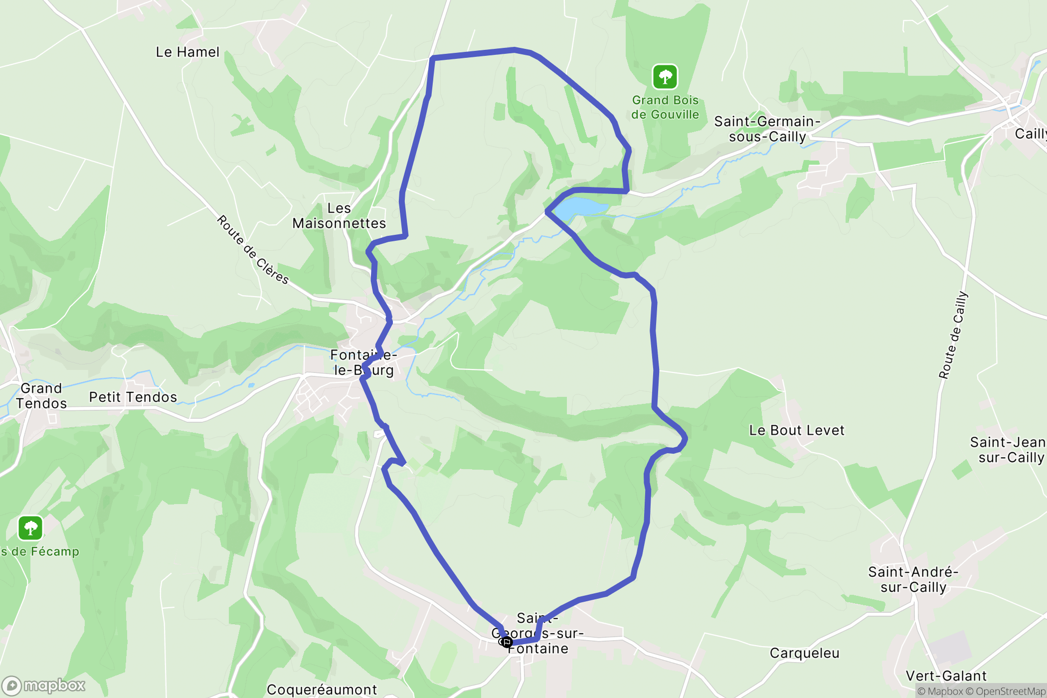 Saint-Georges-sur-Fontaine : carte du parcours de randonnée - France
