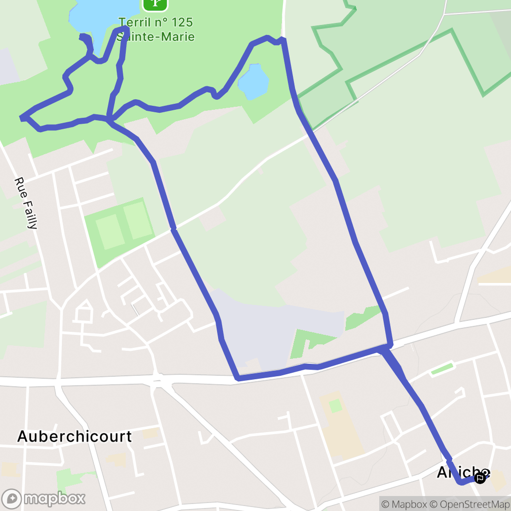 Aniche : carte du parcours de randonnée - France