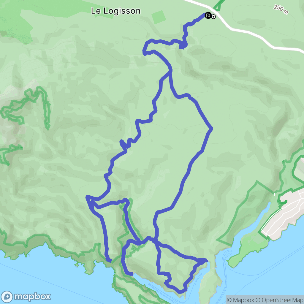 Cassis : carte du parcours de randonnée - France