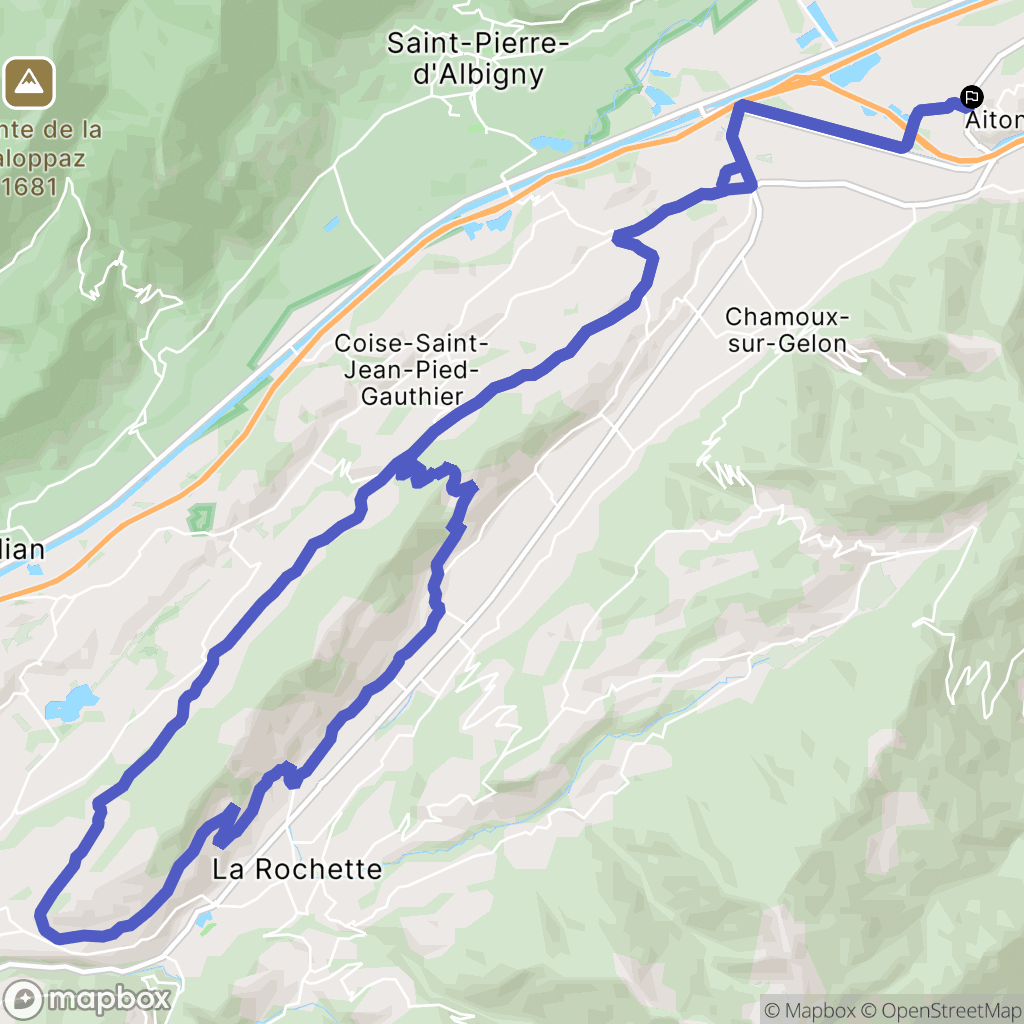 Aiton : carte du parcours de randonnée - France