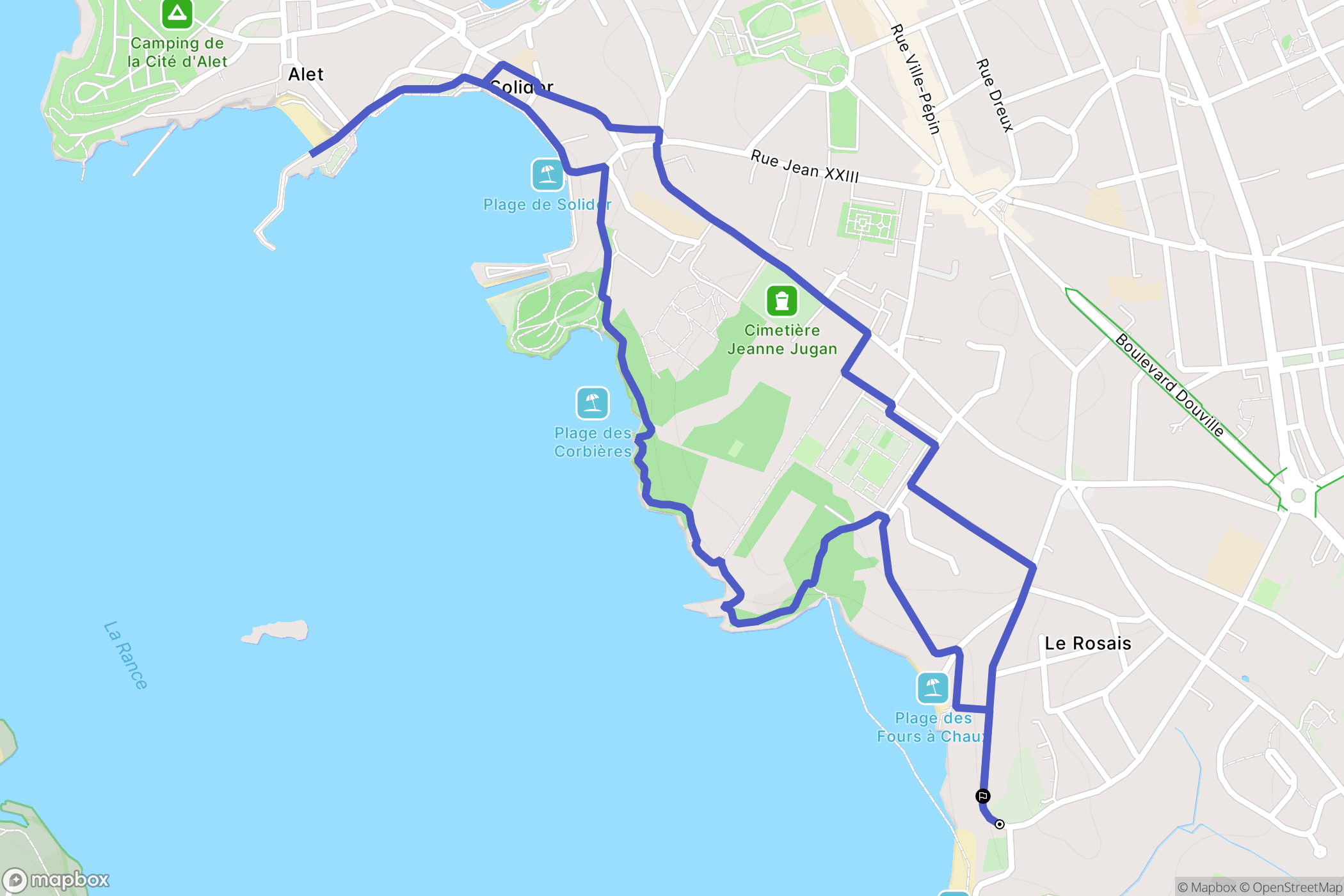 Saint-Malo : carte du parcours de randonnée - France