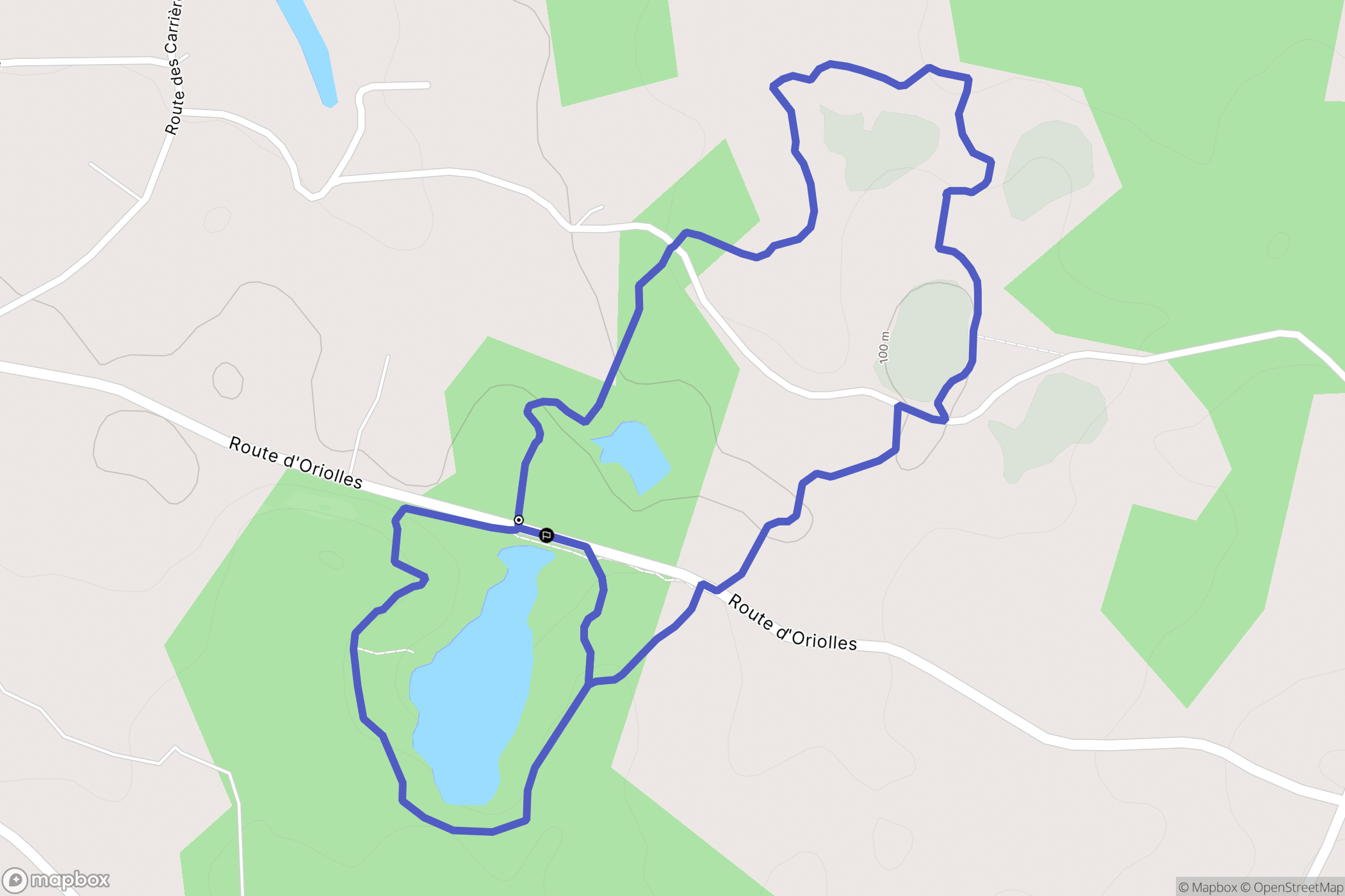 Touvérac : carte du parcours de randonnée - France