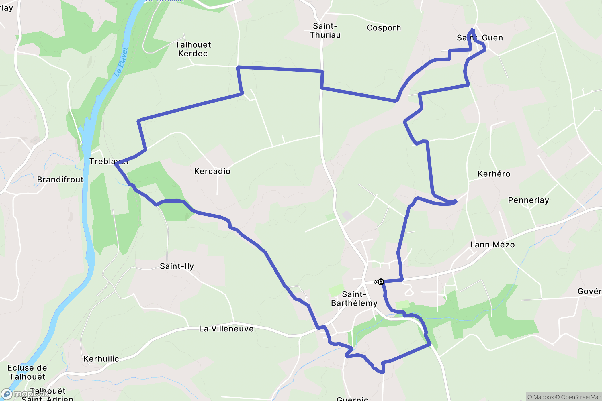 Saint-Barthélemy : carte du parcours de randonnée - France