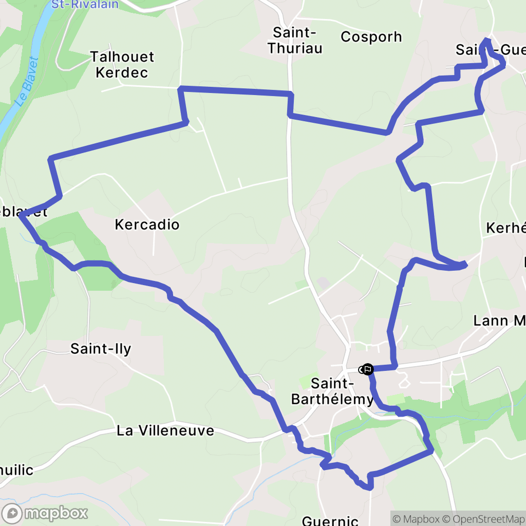 Saint-Barthélemy : carte du parcours de randonnée - France