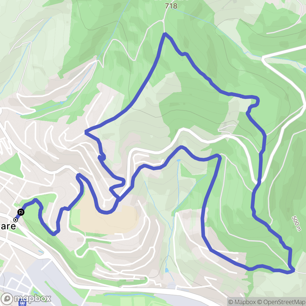 Tarare : carte du parcours de randonnée - France