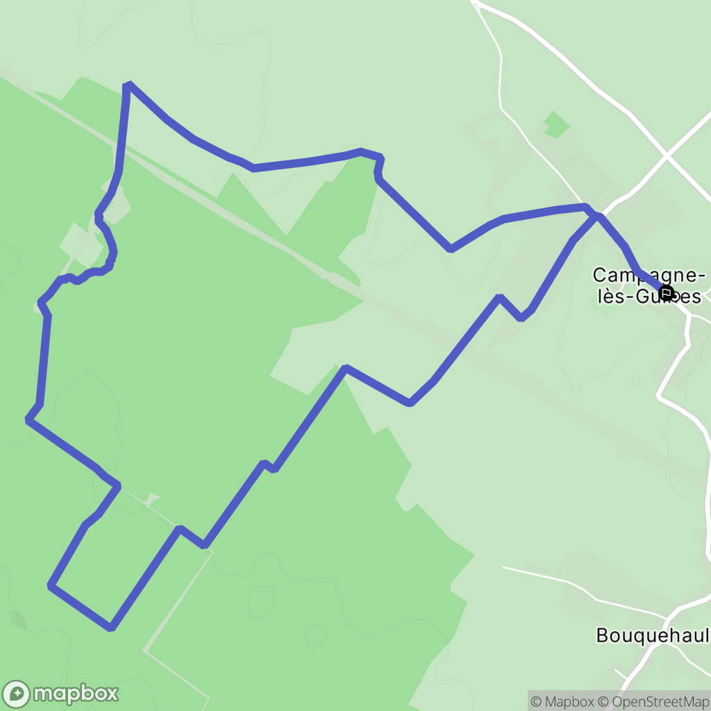 Campagne-lès-Guines : carte du parcours de randonnée - France