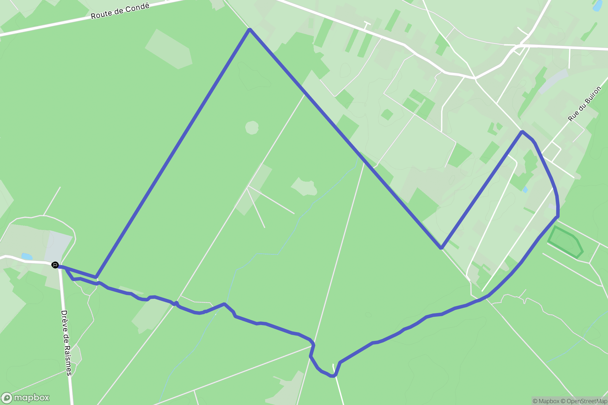 Saint-Amand-les-Eaux : carte du parcours de randonnée - France