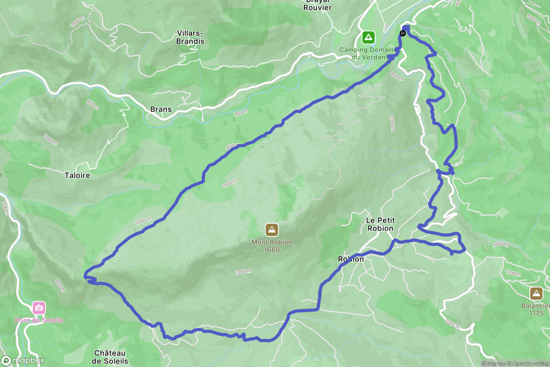 Castellane : carte du parcours de randonnée - France