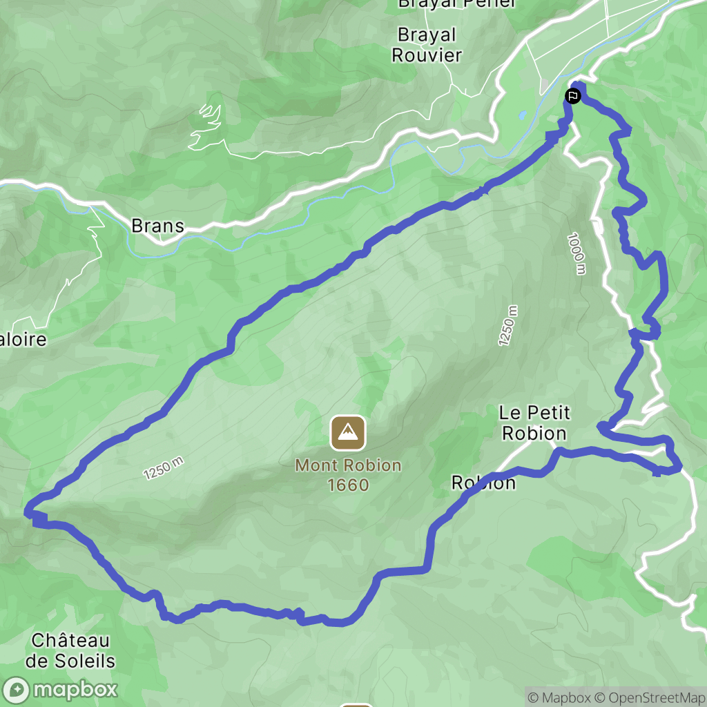 Castellane : carte du parcours de randonnée - France