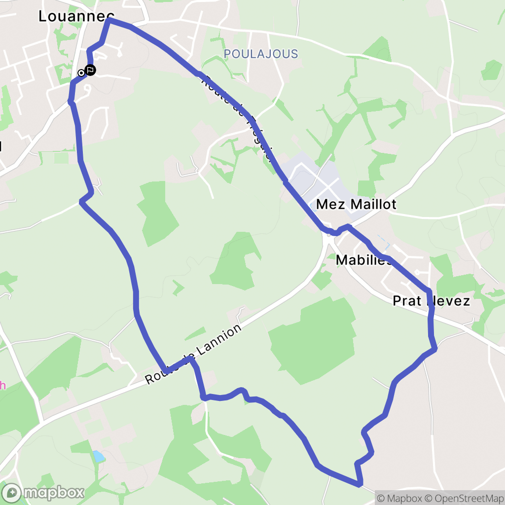 Louannec : carte du parcours de randonnée - France