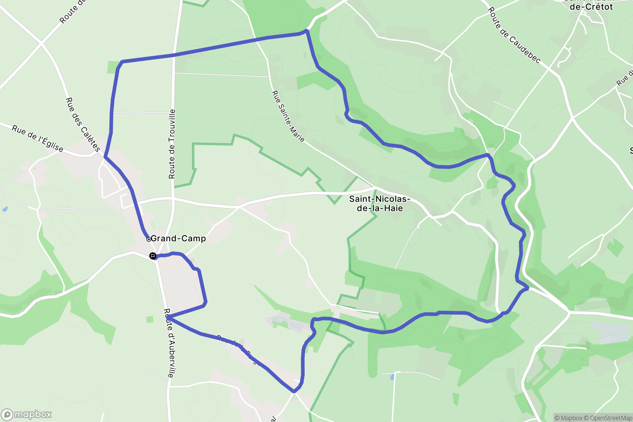 Grand-Camp : carte du parcours de randonnée - France