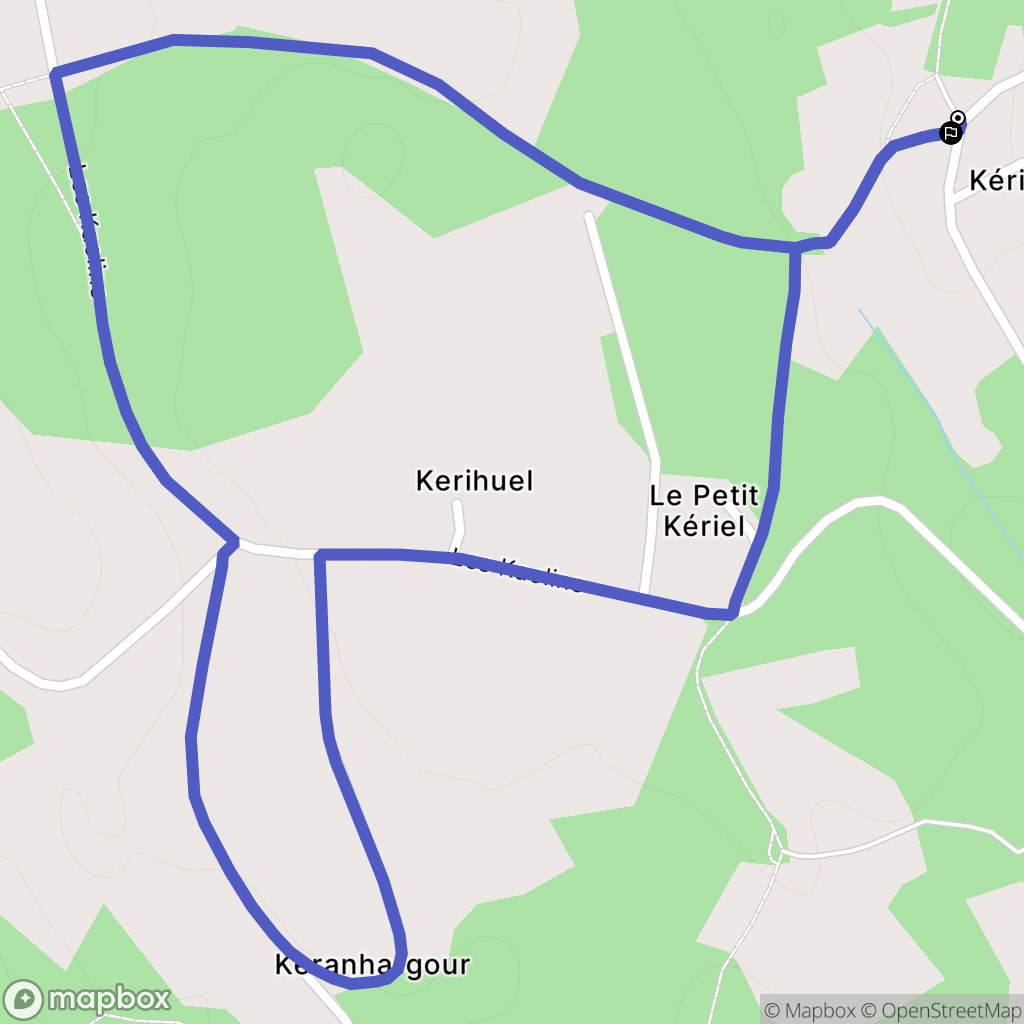 Lanvénégen : carte du parcours de randonnée - France