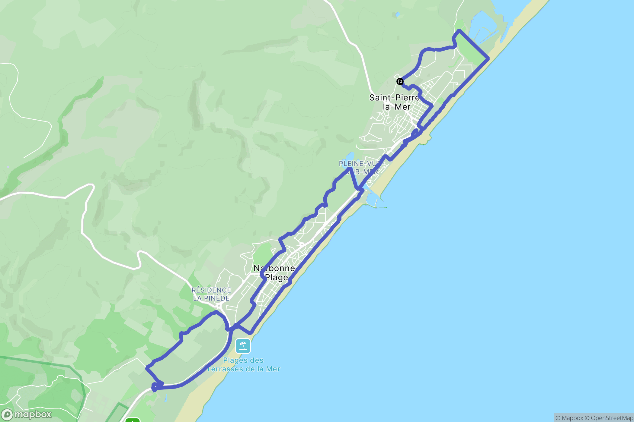 Fleury : carte du parcours de randonnée - France