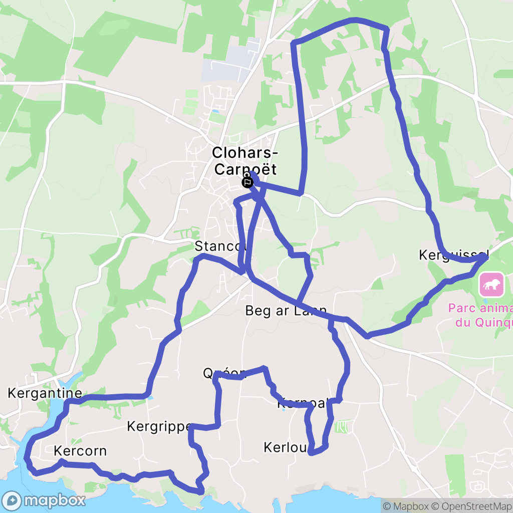 Clohars-Carnoët : carte du parcours de randonnée - France
