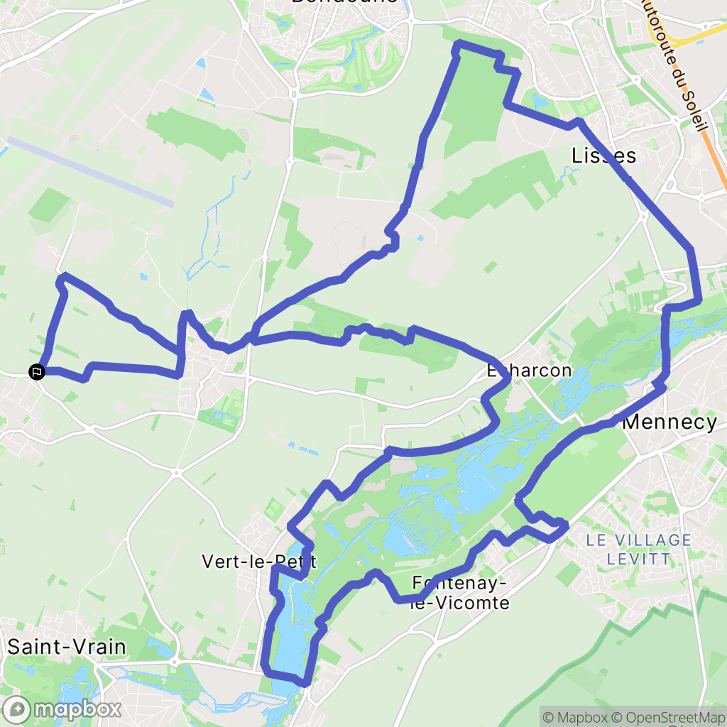 Leudeville : carte du parcours de randonnée - France