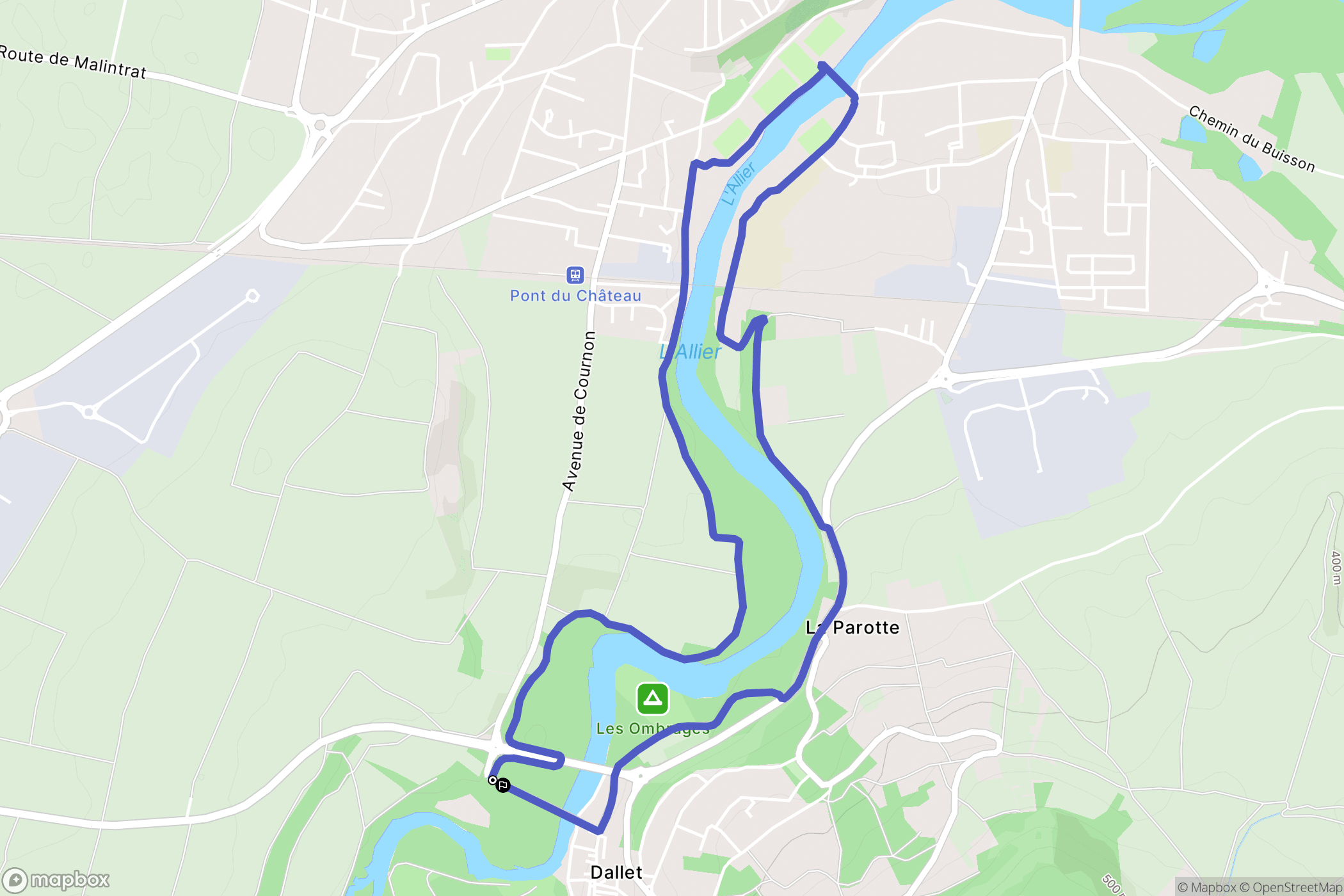 Mur-sur-Allier : carte du parcours de randonnée - France