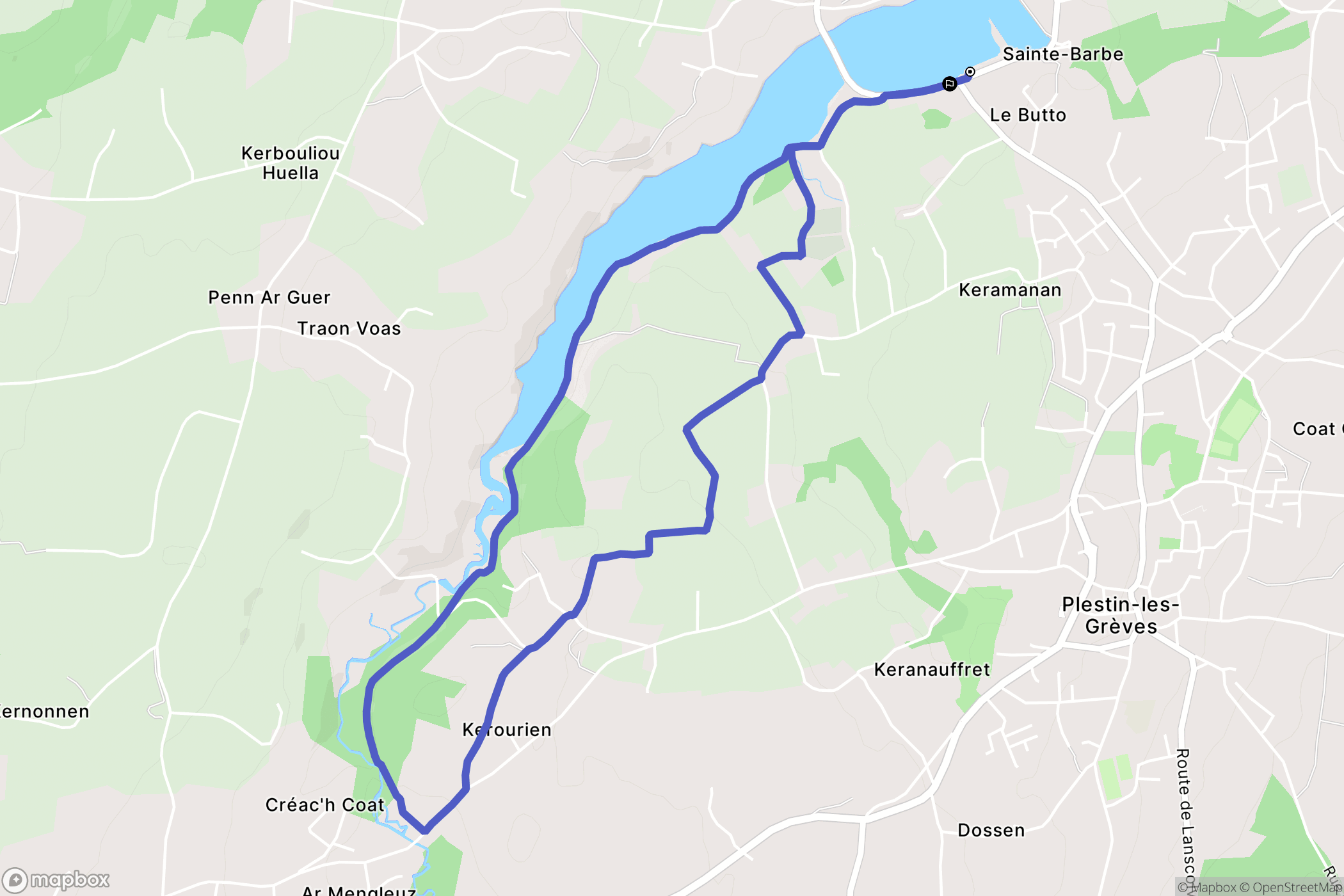 Plestin-les-Grèves : carte du parcours de randonnée - France