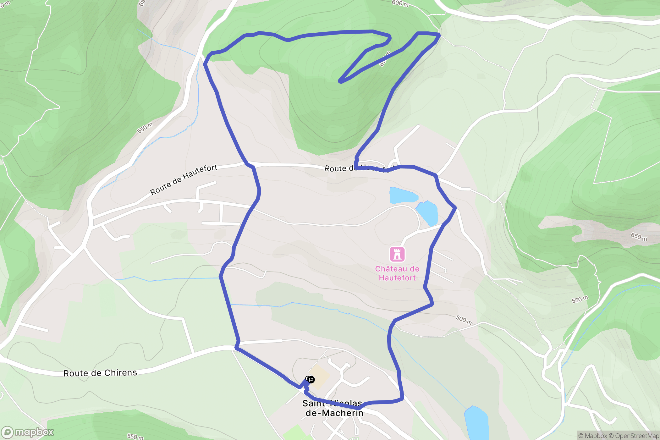 Saint-Nicolas-de-Macherin : carte du parcours de randonnée - France