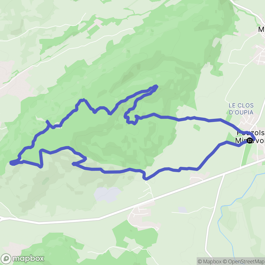 Pouzols-Minervois : carte du parcours de randonnée - France